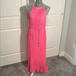 Sam Edelman Vibrant Pink Pleated Maxi DressS